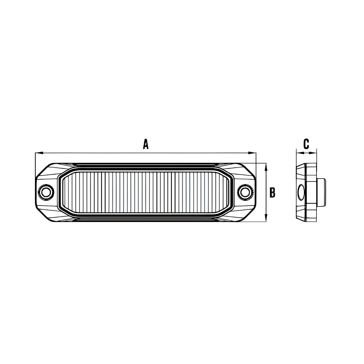 Roadvision RSM0606W LED Strobe Module - 10-30V Rectangle Surface Mount 18W White