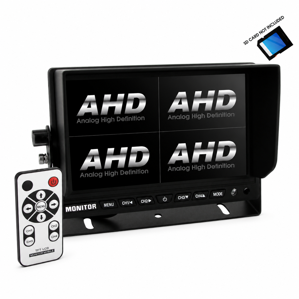 DNA RV74B-AHD-DVR 7 Inch LCD 4 Channel Quad Rearview Screen