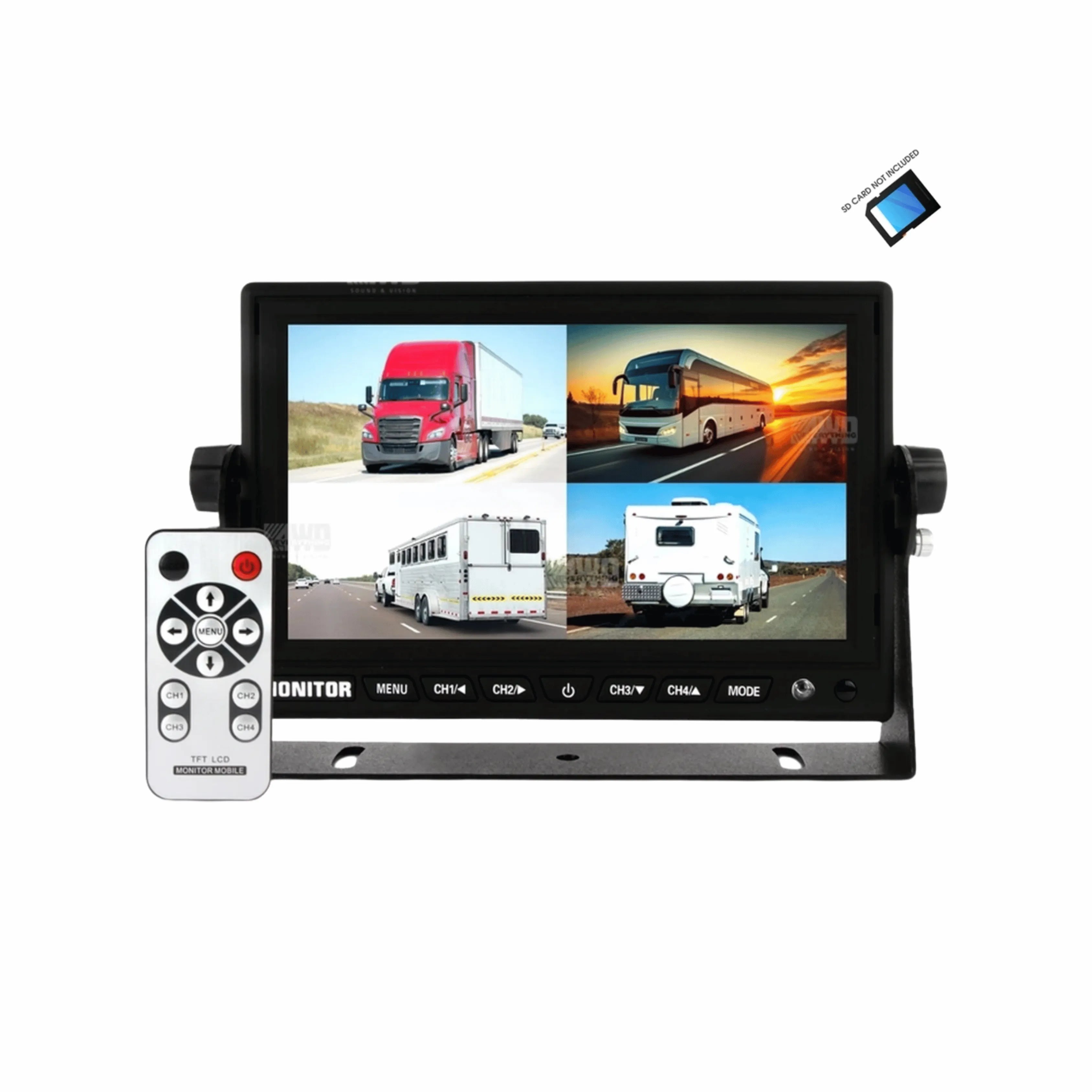 DNA RV74B-AHD-DVR 7 Inch LCD 4 Channel Quad Rearview Screen