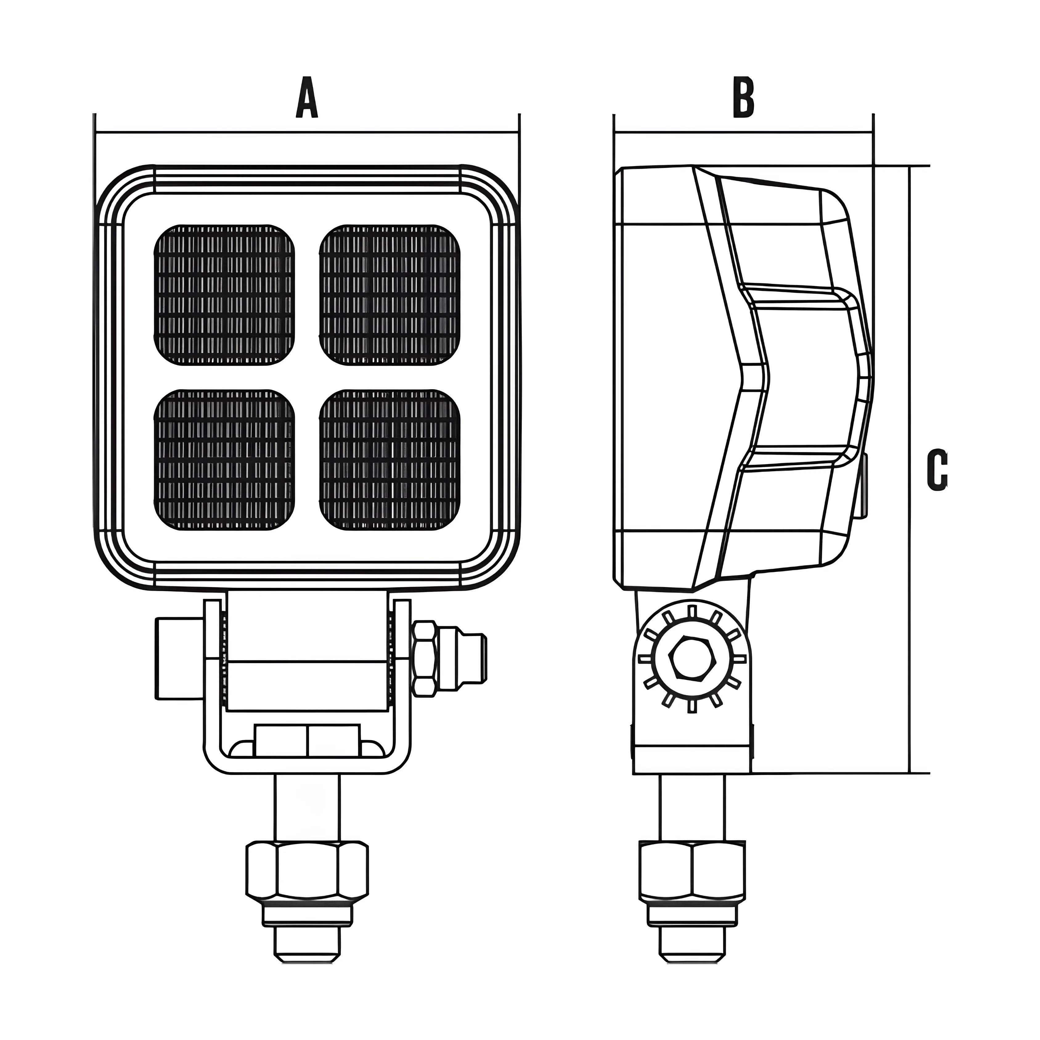Roadvision RWL1252F Mid-Size LED Work Light 12W Flood Beam IP67