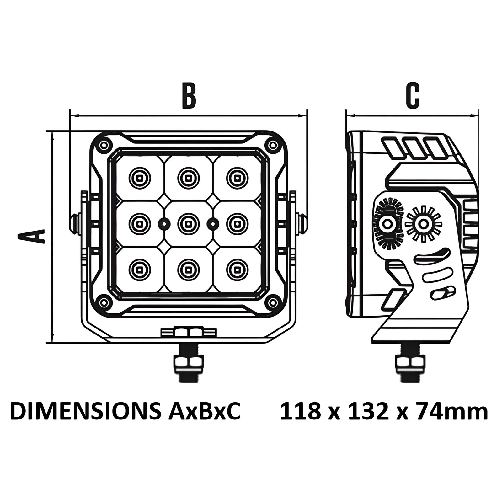 Roadvision RWL5246F LED Work Light 45W Square Flood Beam Osram