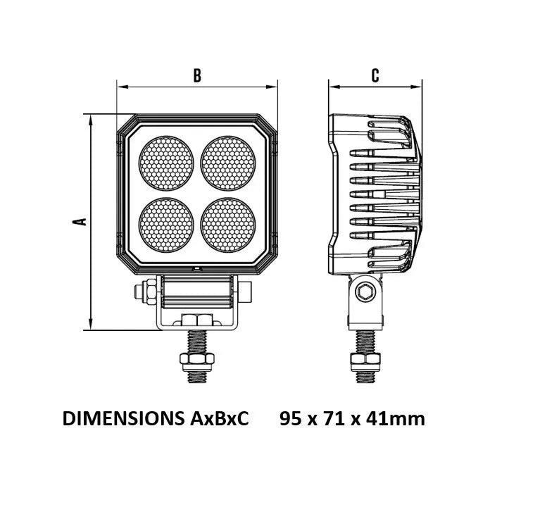 Roadvision RWL9424SF 94 Series LED Work Light 32W Flood Square
