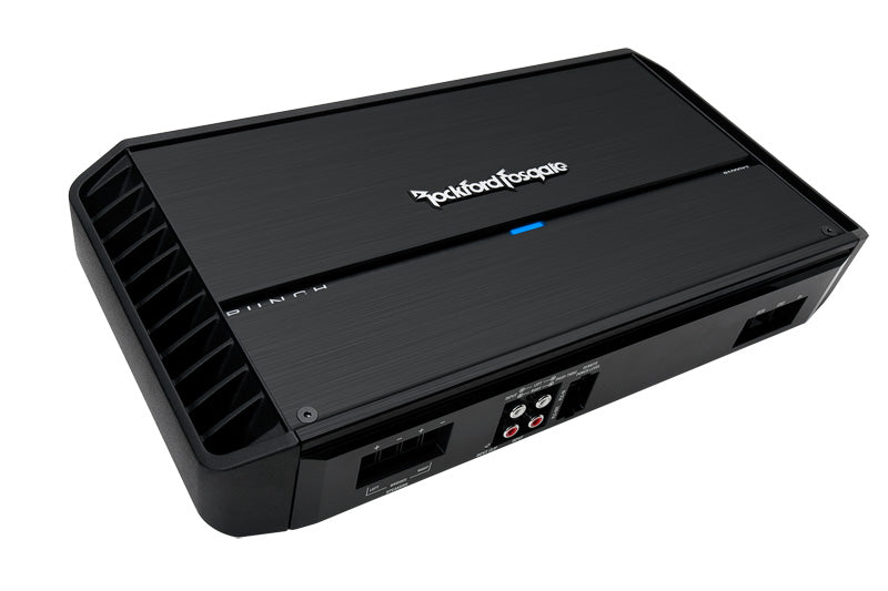 Rockford Fosgate P1000X2 Punch 1000-watt 2-channel black car amplifier with blue logo, designed for powerful in-vehicle audio performance.
