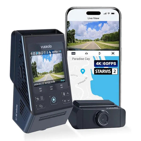 Vueroid S1 4K Infinite Front and Rear 2-Channel Dash Cam