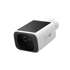 Camera with its solar panel top shown on a black backdrop