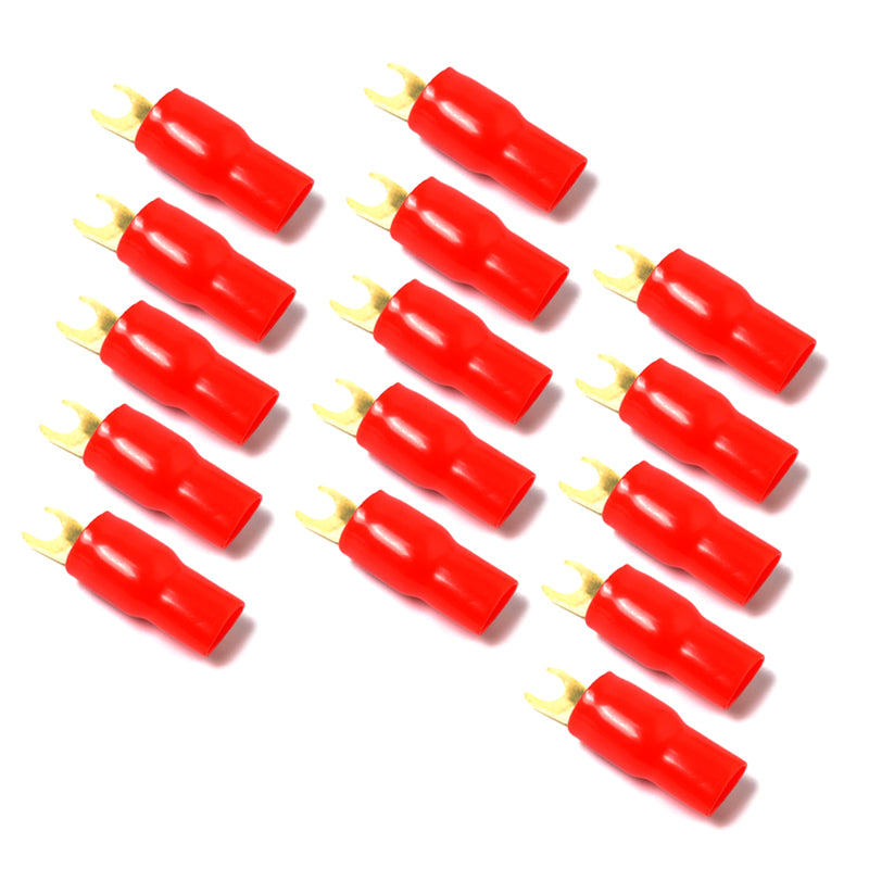 Stinger S4GBSBR 25 Pack Car Audio Gold 4 Gauge Power Wire Red Spade Terminals
