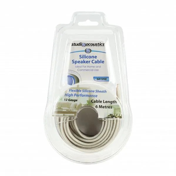 Studio Acoustics SA1206 12GA Flexible Silicone Sheath Speaker Cable – 6 Metres