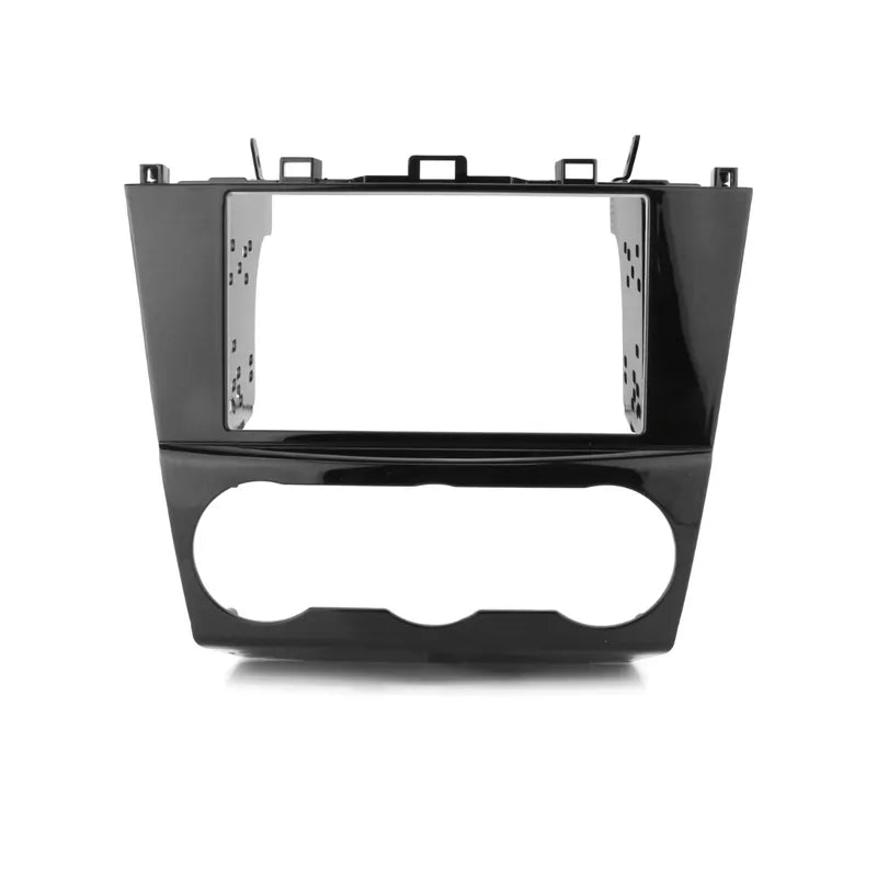 DNA SB-K929GBC double DIN fascia panel for Subaru vehicles showing gloss black finish
