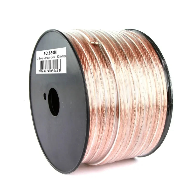 DNA Audio SC12-30M 12-Gauge Clear Speaker Cable – 30 Metres | High-Clarity Audio Wiring
