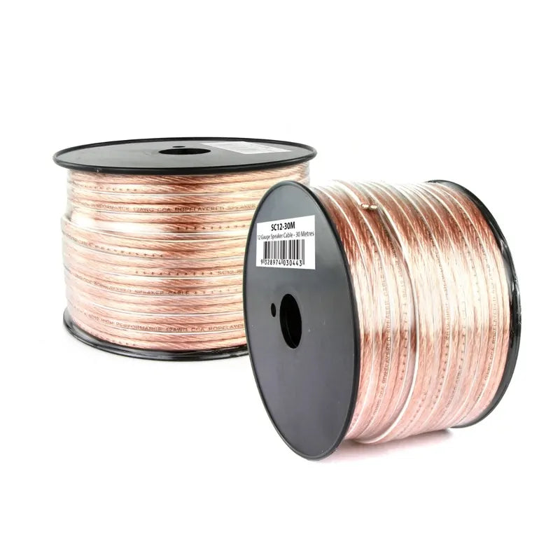 DNA Audio SC12-30M 12-Gauge Clear Speaker Cable – 30 Metres | High-Clarity Audio Wiring