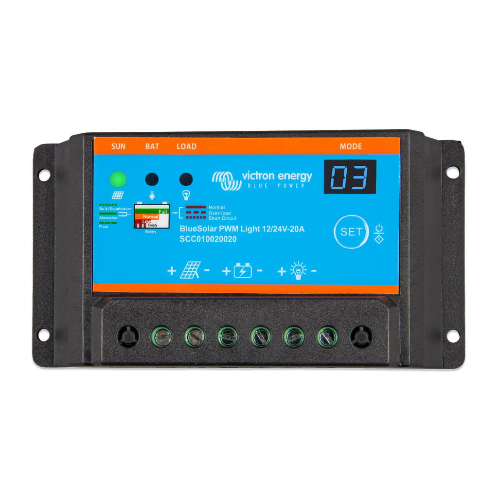 Victron Energy SCC010020020 Blue Solar Charge Controller PWM-Light 12/24V-20A