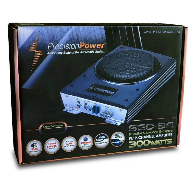 Precision Power SED-8A 8" 300W Active Subwoofer Enclosure with 2-Channel Amplifier