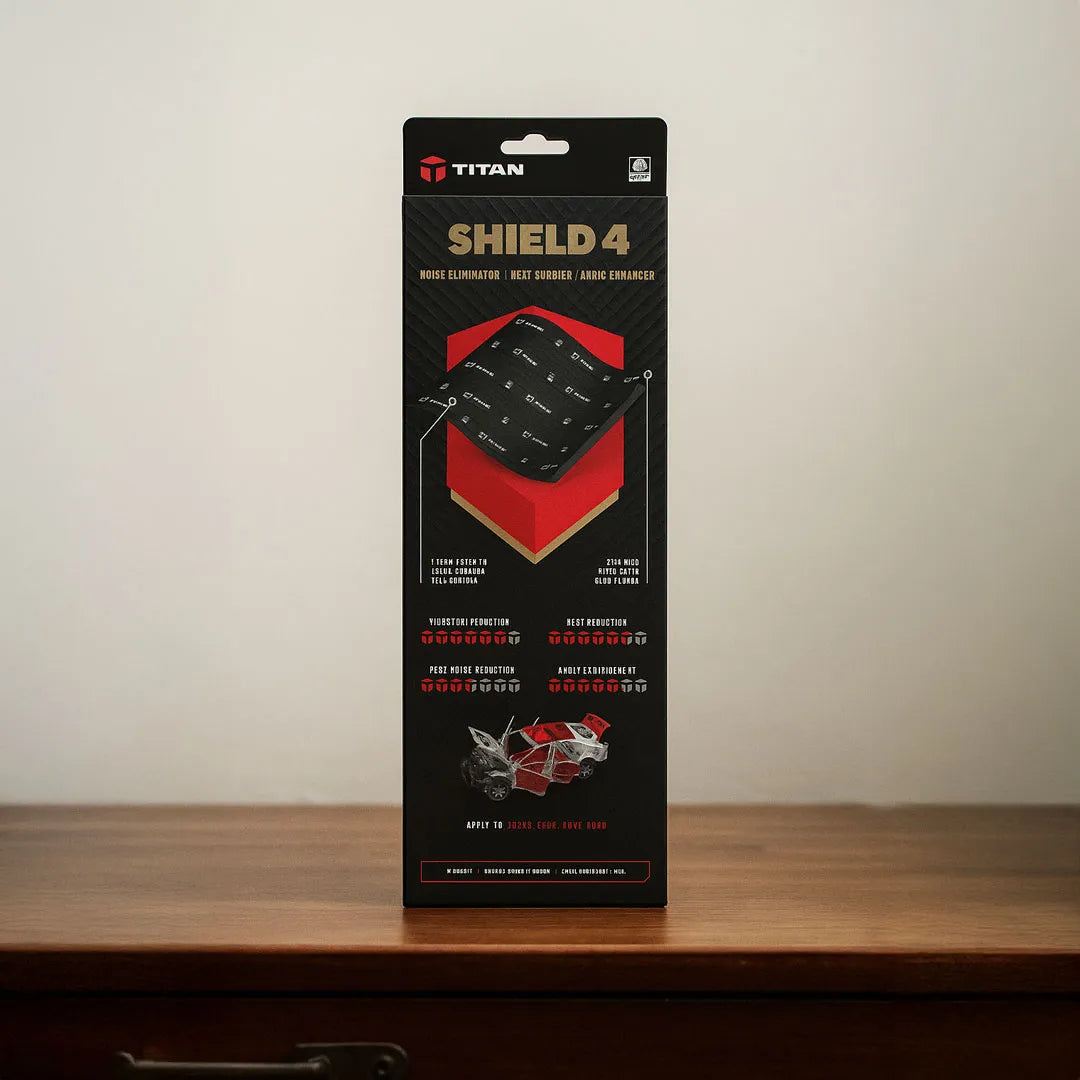 TITAN SHIELD 4 | Premium Acoustic & Vibration Deadening Sheets – 4-Pack Noise & Heat Insulation for Cars