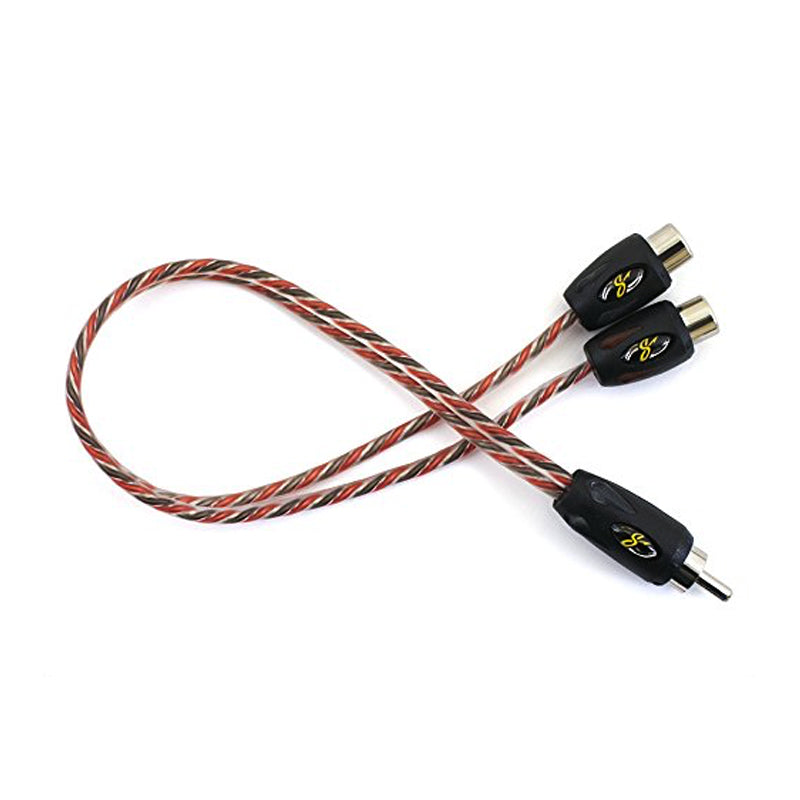 Stinger SI42YF 2-Channel 4000 Series 2 Female To 1 Male RCA Y-Adapter Cable