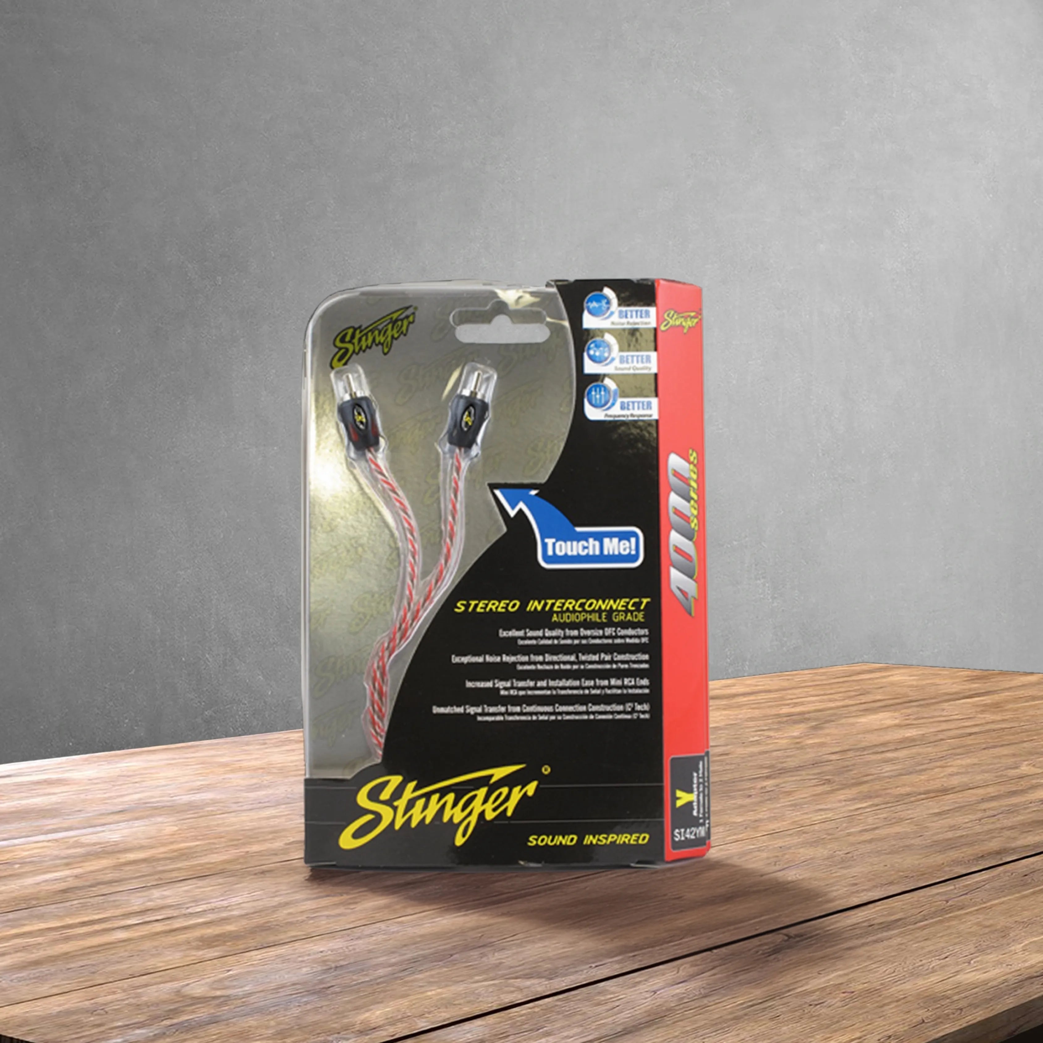 Stinger SI42YM 2-Channel 4000 Series 1 Female To 2 Male RCA Y-Adapter Cable