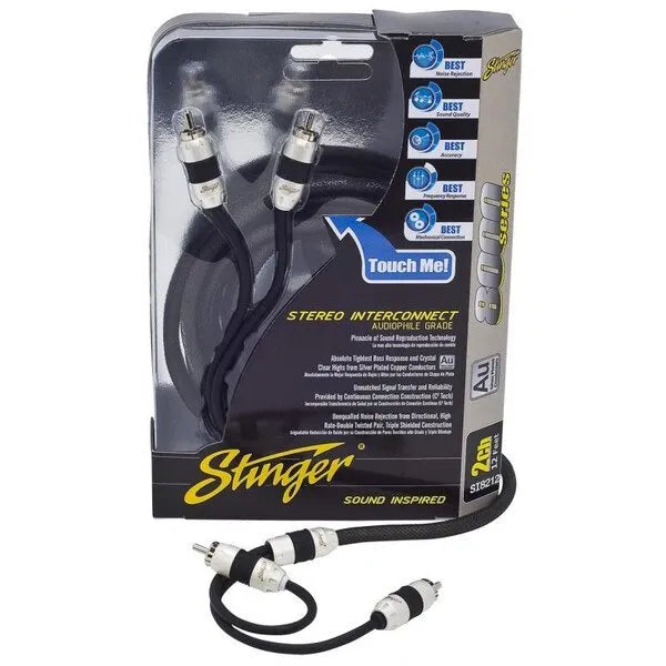 Stinger SI8212 8000 Series 2-Channel Triple Shielded RCA 12ft