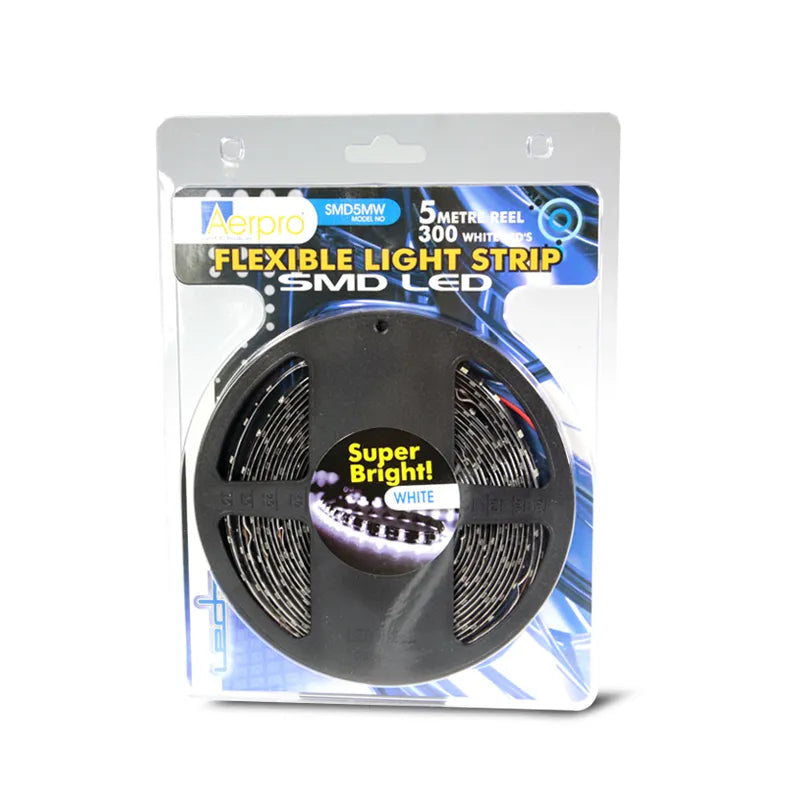 Aerpro SMD5MW 5M Super Bright SMD LED Flexible Light Strip - White