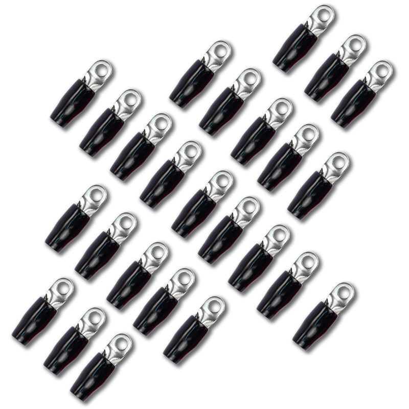 Stinger SPT5144B 25 Pack 4 Gauge 1/4″ Black Ring Terminal