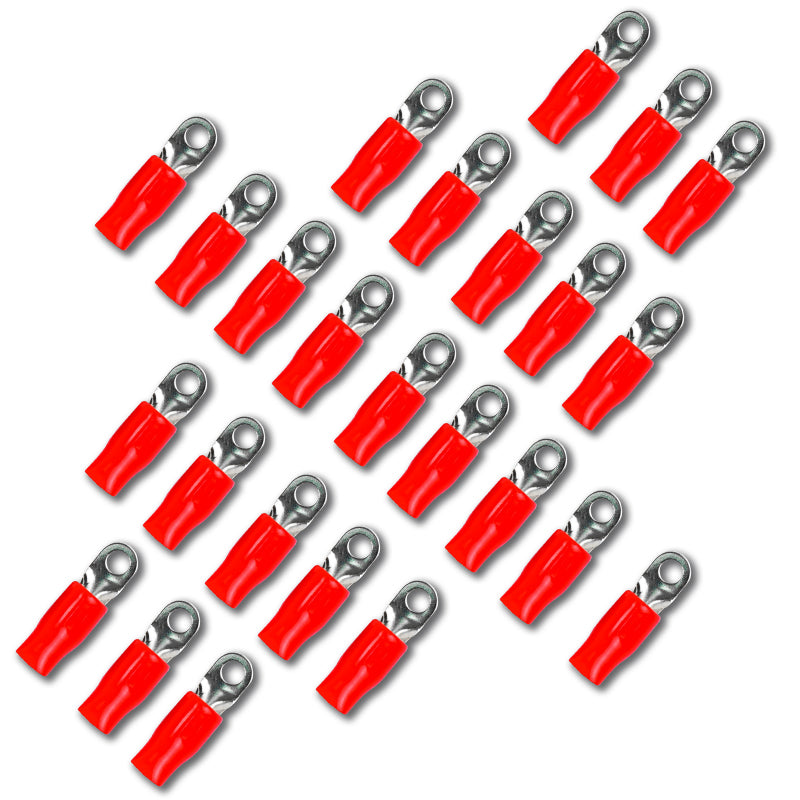Stinger SPT5144R 25 Pack 4 Gauge 1/4″ Red Ring Terminal