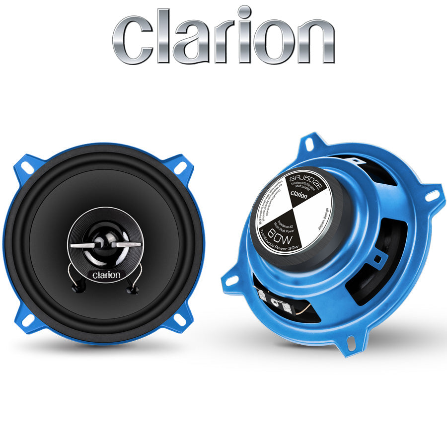 CLARION SRJ502E 5-Inch Coaxial Car Speakers - 60W Peak Power with 13mm PEI Tweeter for Versatile Speaker Applications