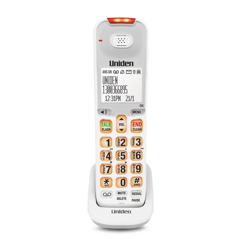 Uniden SSE07W Optional White Sight & Sound Enhanced Digital Cordless Handset for SSE 45/47 Series Cordless Phone