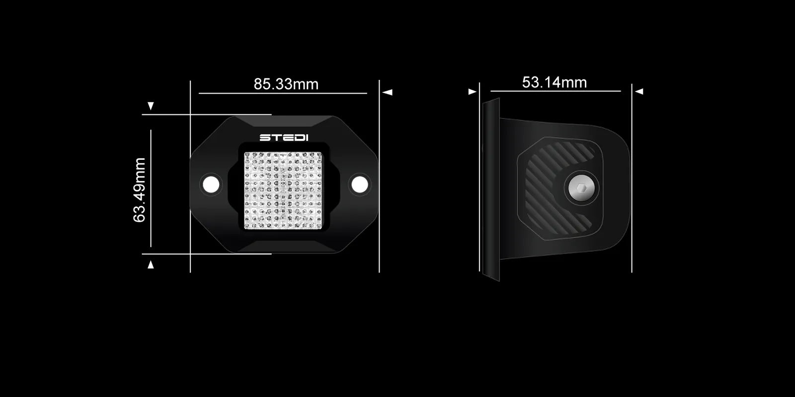 STEDI ST-04-G1-002 G1 Black Flush Work Light CREE XP-L2