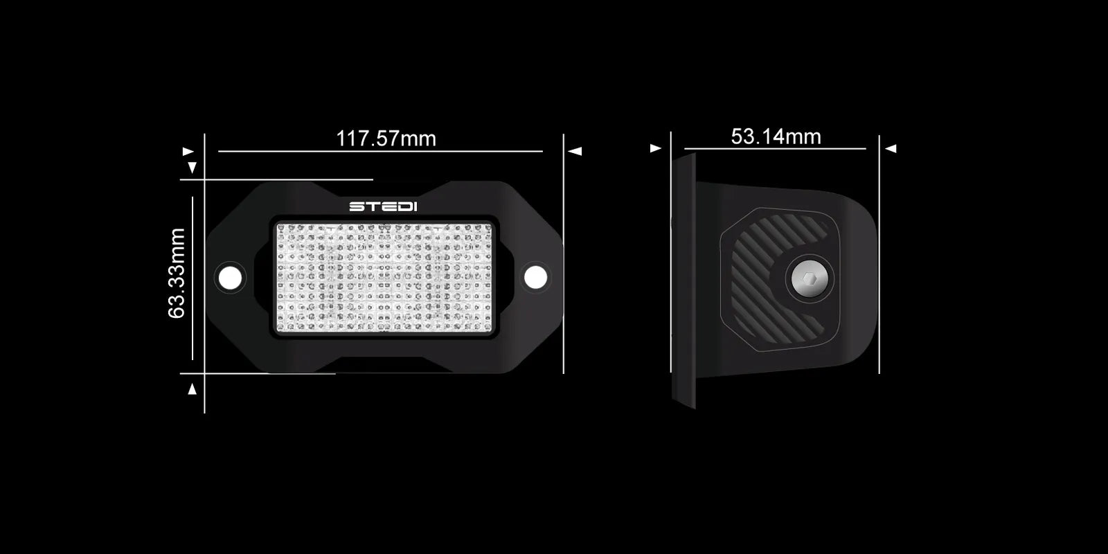 STEDI ST-04-G2-002 G2 Black Flush Flood Work Light CREE XP-L2