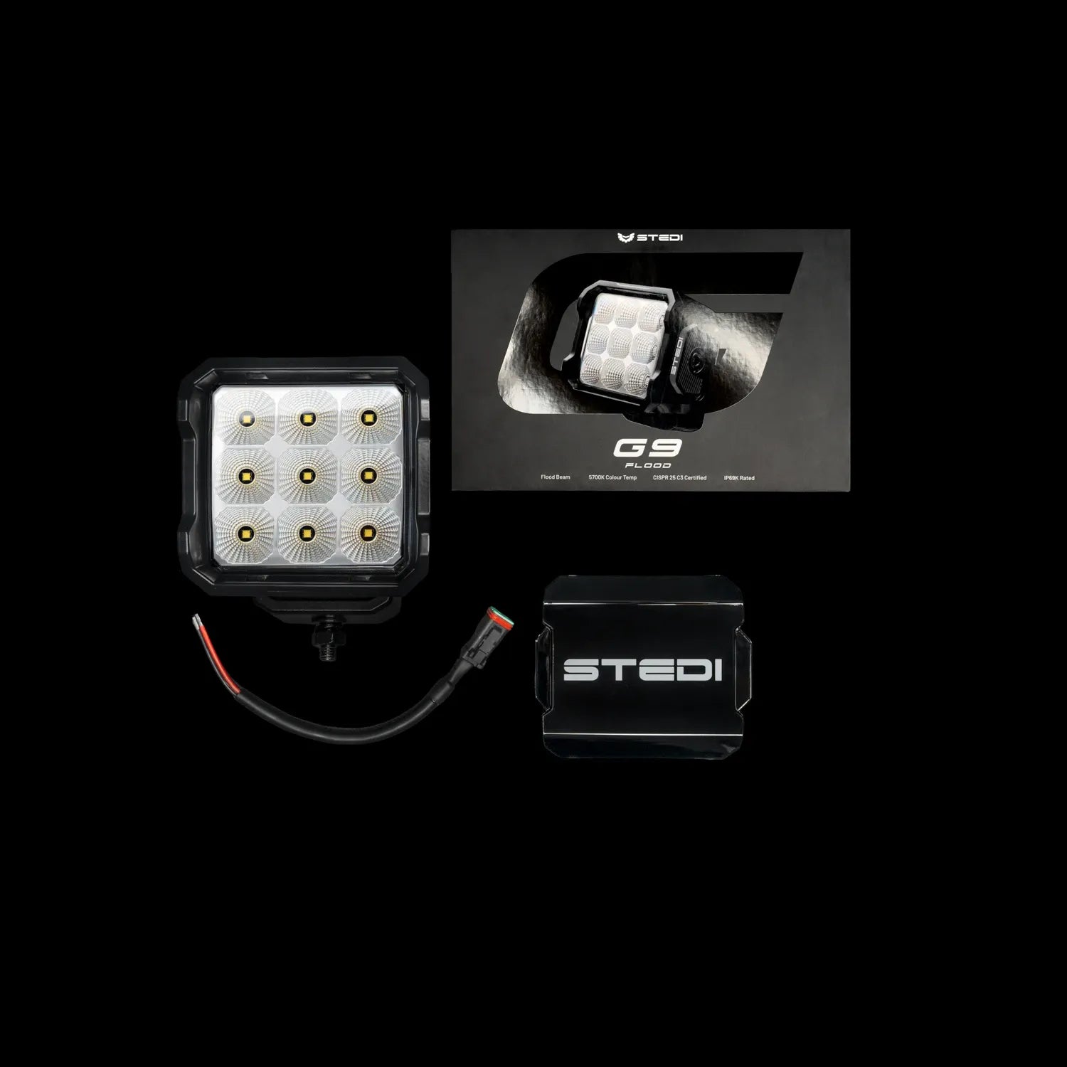 STEDI ST-04-G9-001 G9 Black Flood Work Light 9x CREE XP-L2