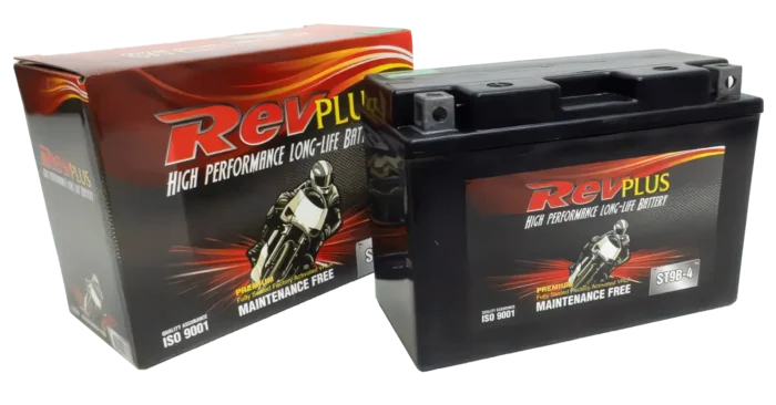 RevPLUS ST9B-4 Premium Fully Sealed Factory Activated VRLA Motorcycle Battery (12V, 8.0Ah)
