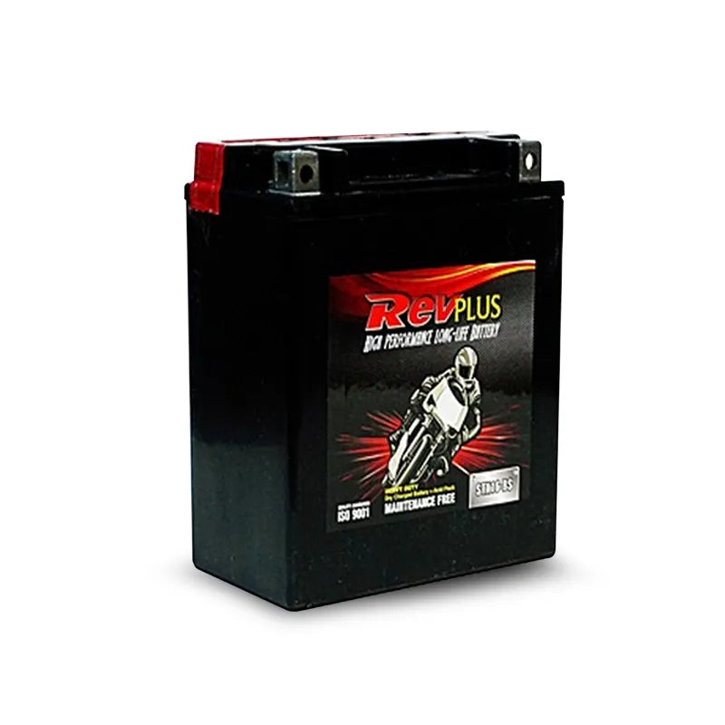 RevPLUS STX16-BS Heavy Duty Dry Charged Motorcycle Battery (12V, 14Ah)