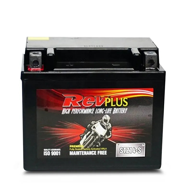 RevPLUS STZ14-S Premium Fully Sealed Factory Activated VRLA Motorcycle Battery (12V, 11.2Ah)