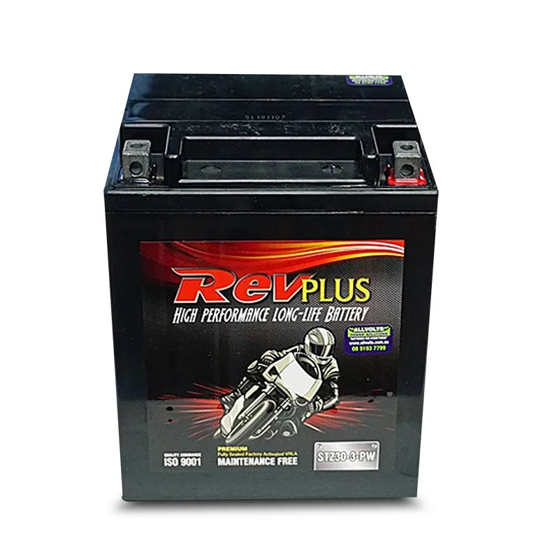 RevPLUS STZ30-3-PW Premium Fully Sealed Factory Activated VRLA Motorcycle Battery (12V, 30Ah)