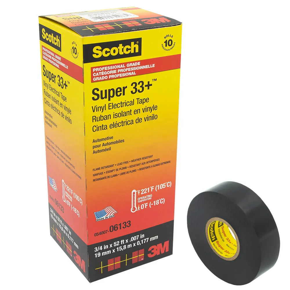 InstallBay MTSUPER33-10 | 3M Super33 Vinyl Electrical Tape (Bulk Pack)