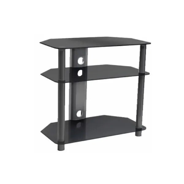 Studio Acoustics SVR332BB 32" 3 Tier Black Glass TV/Audio Video Stand - Small