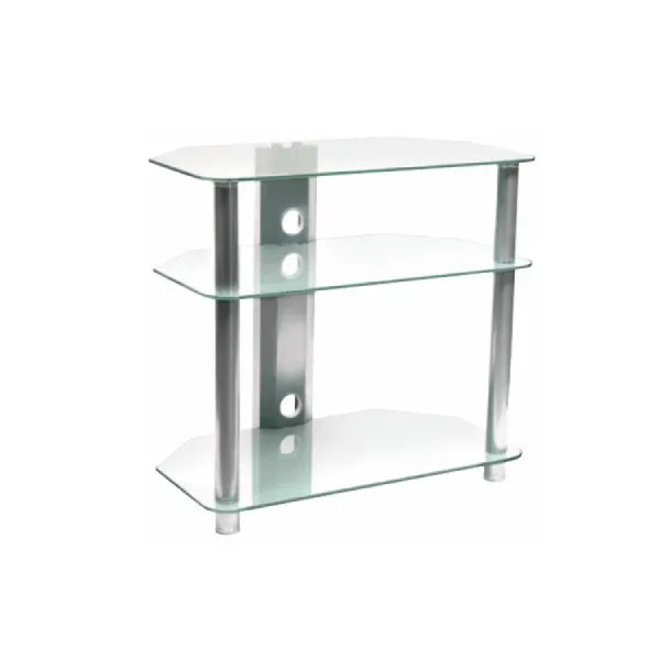 Studio Acoustics SVR332 32 inch clear glass TV stand 3 tier audio video