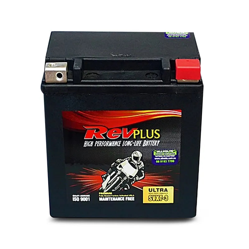 RevPLUS SVXT-3 VRLA Ultra High Premium Motorcycle Battery (12V, 12Ah)