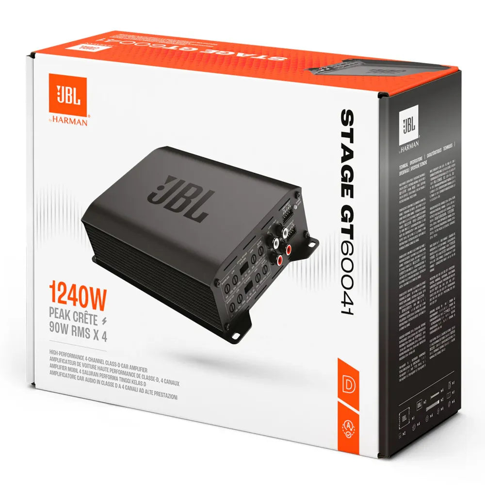 JBL Stage GT60041 4-Channel Class D Amplifier 360W RMS Bridgeable