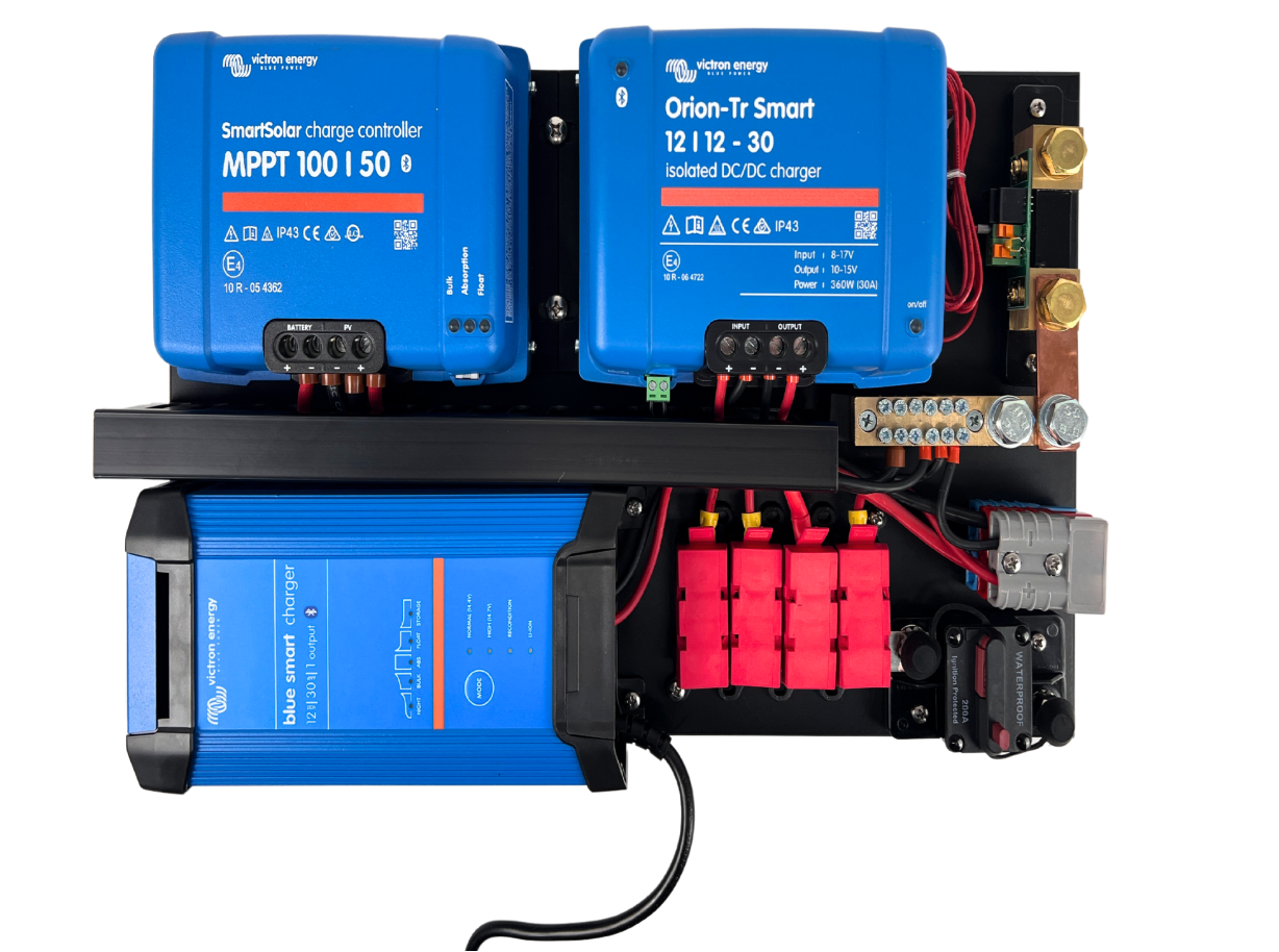 Baintech Standard Stal 30 Smart Power Board - Complete 12V Victron Energy Power Management System with MPPT Solar, DC-DC, AC Charging and Battery Monitoring