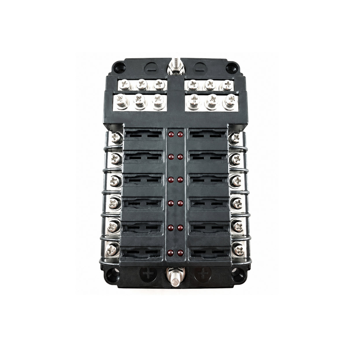 Thunder TDR05224 12 Way Standard Blade Fuse Box With Cover & LED Indicators 30A