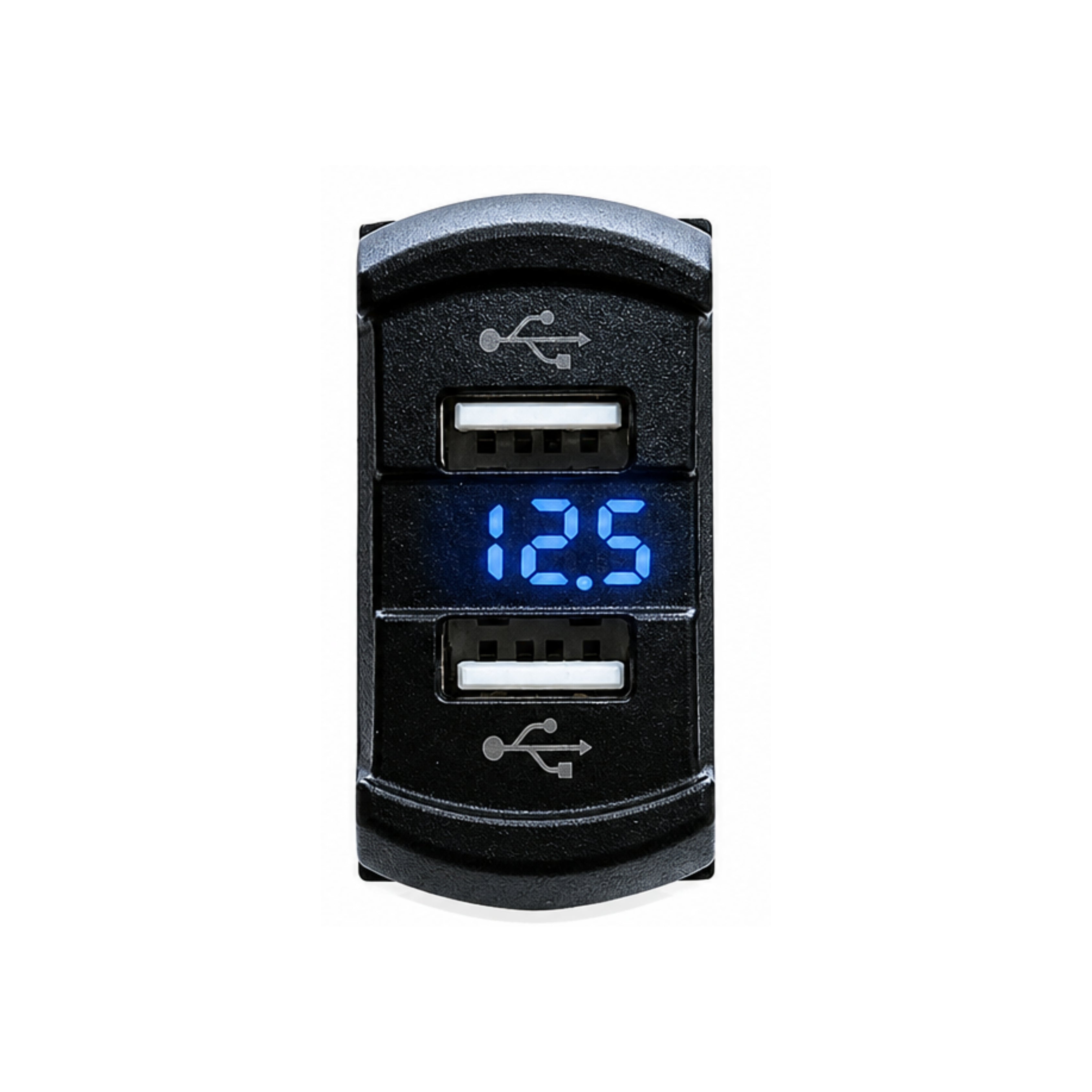 Thunder TDR11025 Dual USB Socket 2.1A Per USB - Panel Mount with Voltmeter