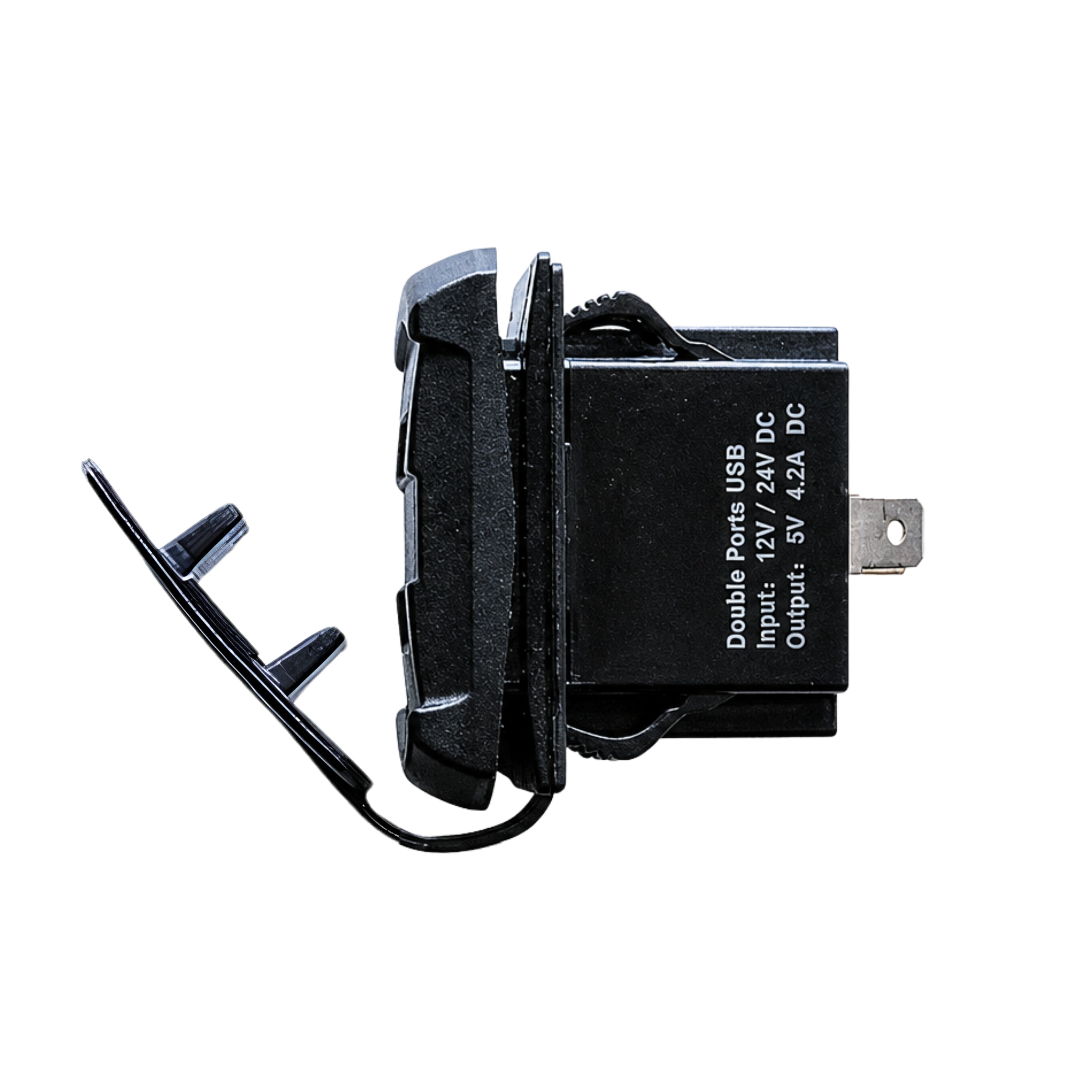 Thunder TDR11025 Dual USB Socket 2.1A Per USB - Panel Mount with Voltmeter
