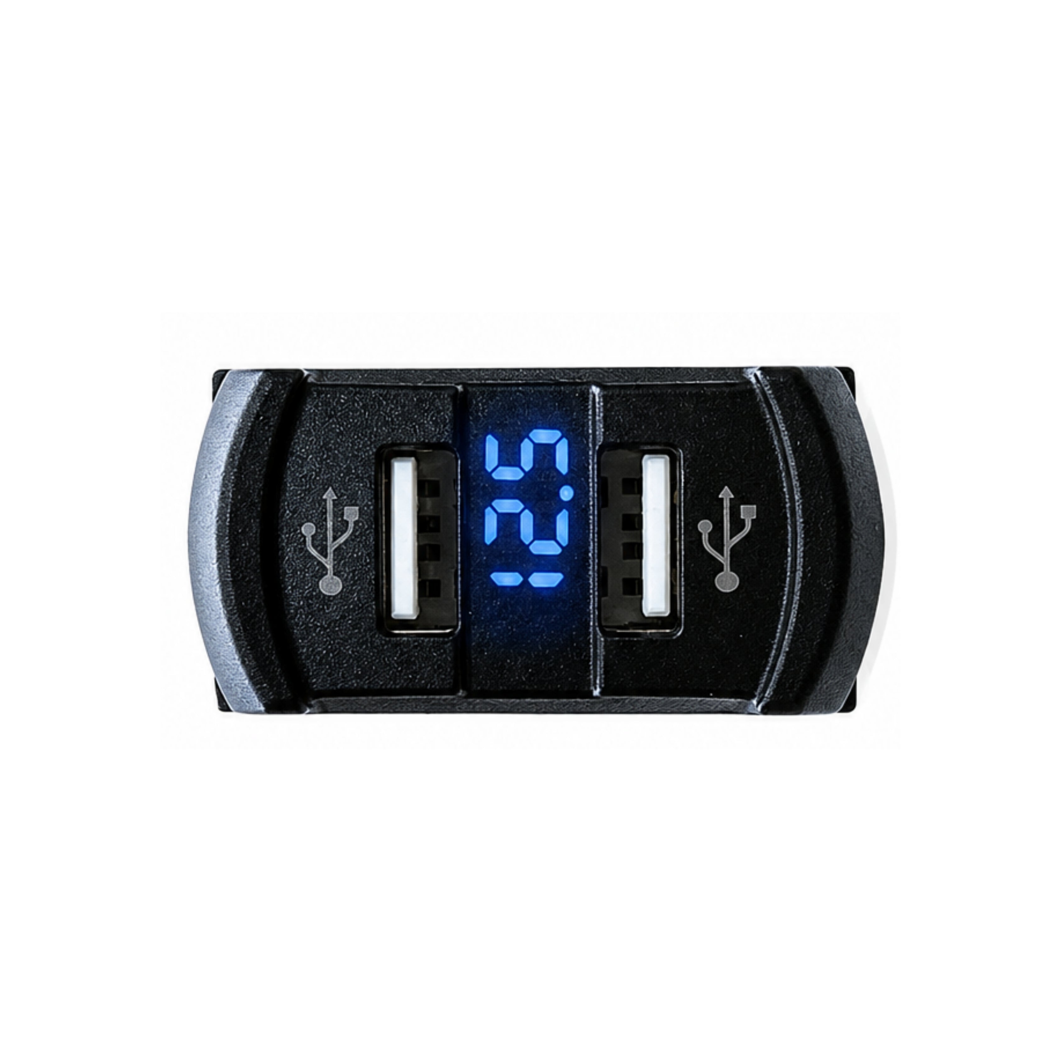 Thunder TDR11025 Dual USB Socket 2.1A Per USB - Panel Mount with Voltmeter