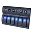 Thunder TDR11031 6 Rocker Switch Panel On/Off - SPST 12/24V Blue Illuminated (Contacts Rated 20A @ 12V)