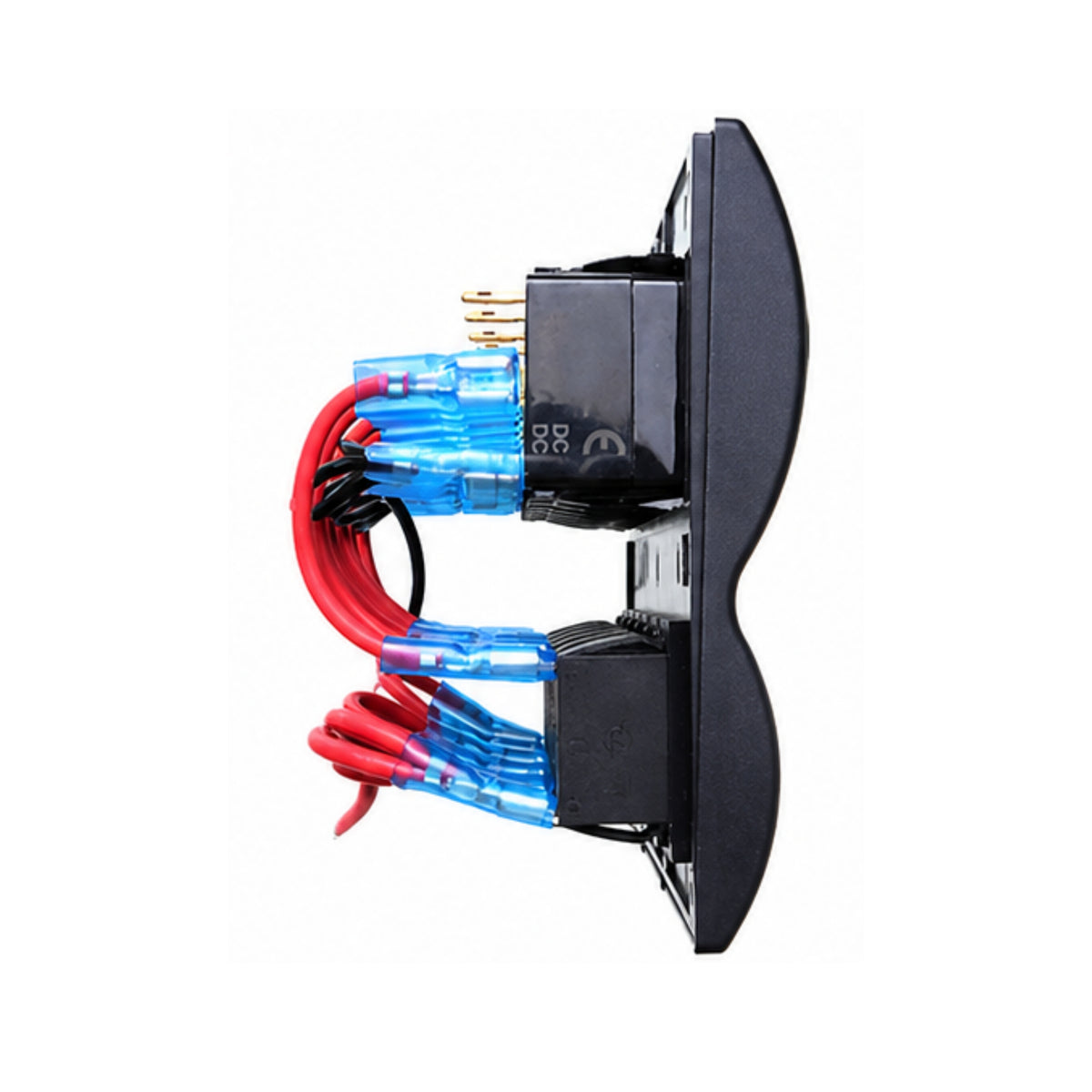 Thunder TDR11031 6 Rocker Switch Panel On/Off - SPST 12/24V Blue Illuminated (Contacts Rated 20A @ 12V)