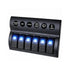 Thunder TDR11031 6 Rocker Switch Panel On/Off - SPST 12/24V Blue Illuminated (Contacts Rated 20A @ 12V)