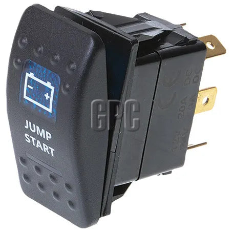 Thunder TDR11047 Rocker Switch Off Mom On SPST 12/24V Blue Illuminated (Contacts Rated 20A @ 12V)