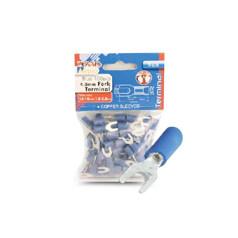Aerpro TF43B 4.3mm Blue Fork Terminals