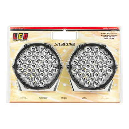LED Autolamps TIR7 9/32 7 Inch High Powered Driving Light With Park Light Function 12480 Effective Lumen