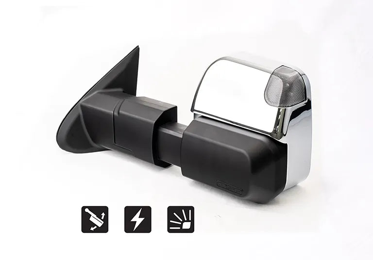 MSA 4x4 TM1251 Pajero Sport MSA Power Fold™ Towing Mirrors (2015-Current) - Chrome