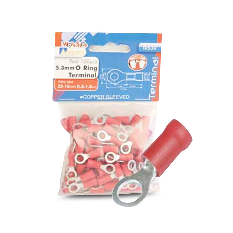 Aerpro TR53R 5.3mm Red O Ring Terminals